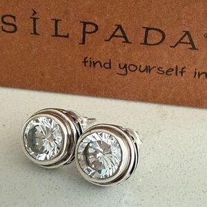 Silpada Sterling Silver Cubic Zirconia Stud Earrings P1232